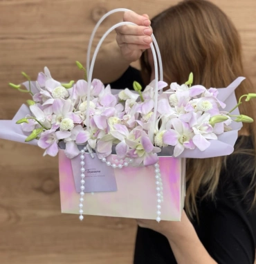 Сумочка с дендробиумом Перламутор