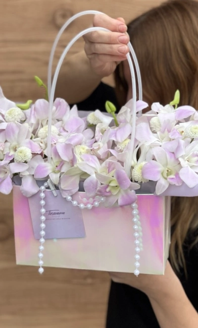 Сумочка с дендробиумом Перламутор