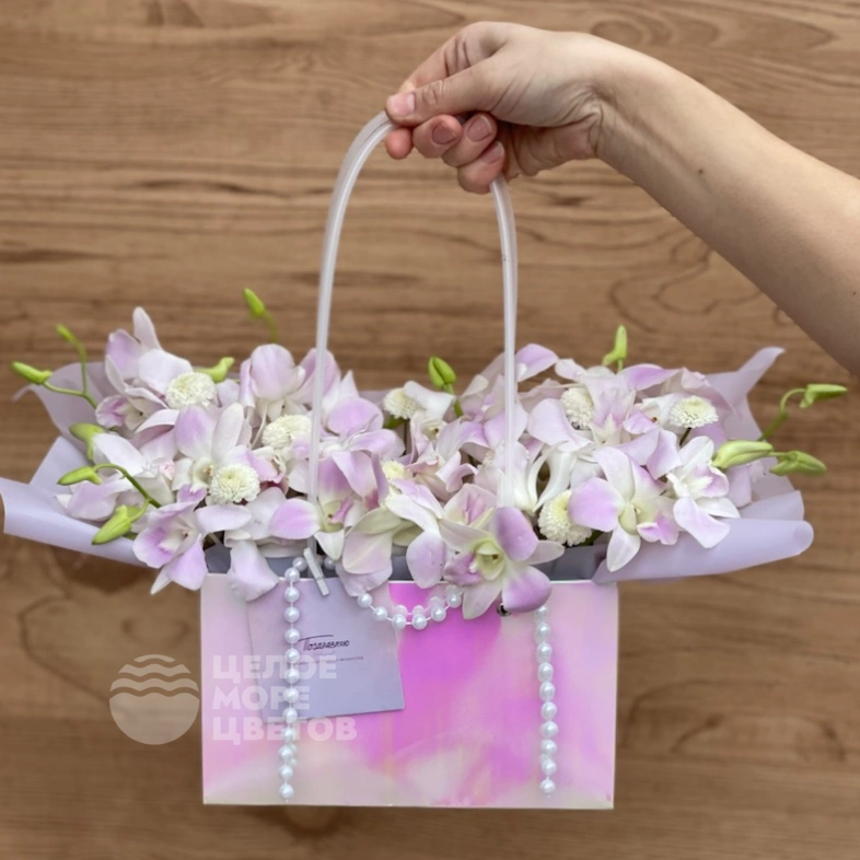 Сумочка с дендробиумом Перламутор