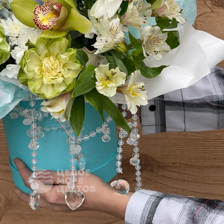 Композиция в шляпной коробке Морской прибой