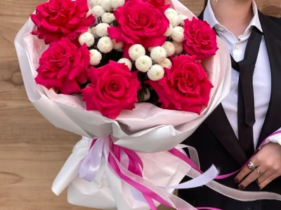 Букет «Малиновый йогурт»