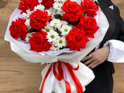 Букет «Клубника со сливками»