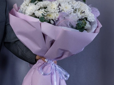 Букет из хризантем «Нежный ангел»