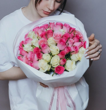 Букет из розы кения 51 «Розовое чудо»