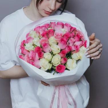 Букет из розы кения 51 «Розовое чудо»