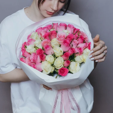 Букет из розы кения 51 «Розовое чудо»