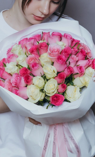 Букет из розы кения 51 «Розовое чудо»