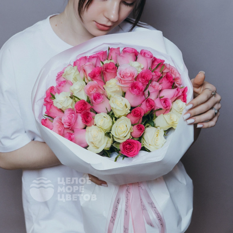 Букет из розы кения 51 &laquo;Розовое чудо&raquo;