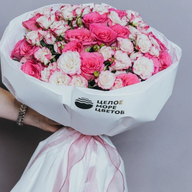 Букет из роз «Фламинго»