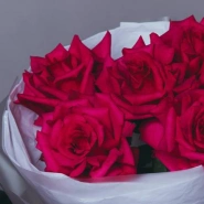 Букет из 5 малиновых французских роз  1