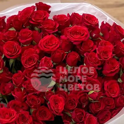 Букет из красных кустовых розочек 