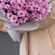 Букет из 9 веток хризантем розового цвета  3