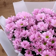 Букет из 9 веток хризантем розового цвета  1