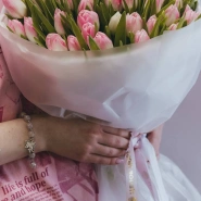 Букет из 51 розового тюльпана  2