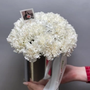 Композиция с диантусами в металлическом кашпо  0