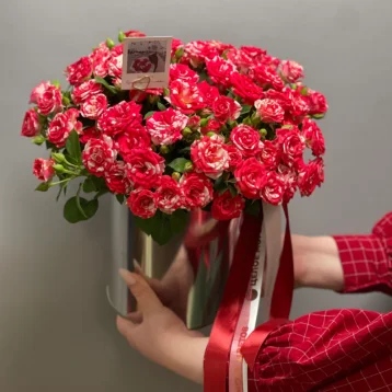 Композиция Файрворкс в металлическом кашпо