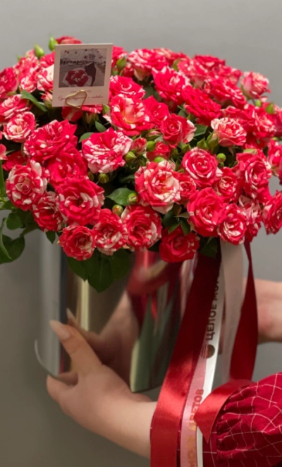 Композиция Файрворкс в металлическом кашпо