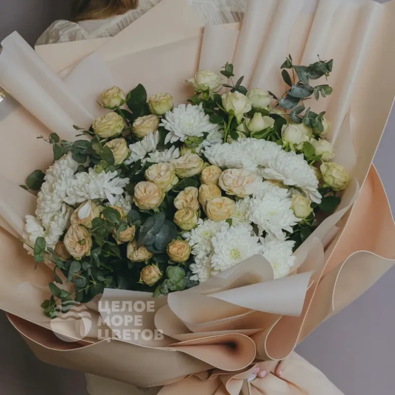 Авторский букет-гигант &laquo;Кремовый пирог&raquo;